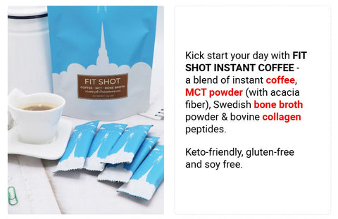 Image of FIT SHOT - BONE BROTH KETO COFFEE + MCT: INSTANT DRINK