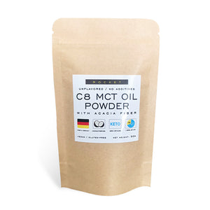 Pure C8 MCT Oil Powder with Acacia Fiber: ZERO NET-CARB - Healtholicious One-Stop Biohacking Health Shop