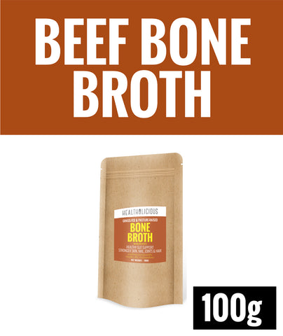 Pasture-Raised Beef Bone Broth Powder [100g] - Healtholicious One-Stop Biohacking Health Shop