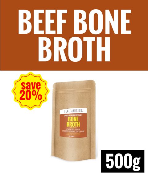 Grass-Fed Beef Bone Broth Powder from Sweden [500g] - Healtholicious One-Stop Biohacking Health Shop