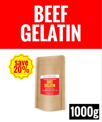 Pasture-Raised Beef Gelatin Powder [1000g] - Healtholicious One-Stop Biohacking Health Shop