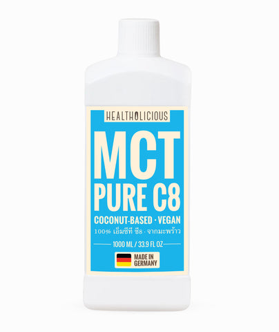 PURE C8 MCT Oil (sourced from coconut only, made in Germany) - Healtholicious One-Stop Biohacking Health Shop