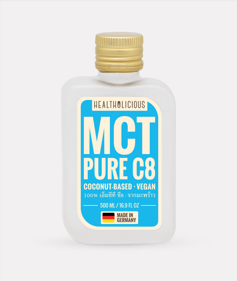 PURE C8 MCT Oil (sourced from coconut only, made in Germany) - Healtholicious One-Stop Biohacking Health Shop