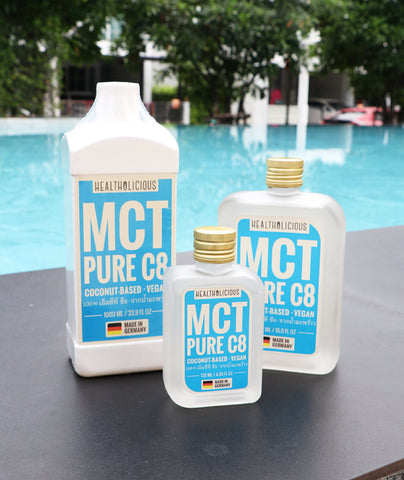 PURE C8 MCT Oil (sourced from coconut only, made in Germany) - Healtholicious One-Stop Biohacking Health Shop
