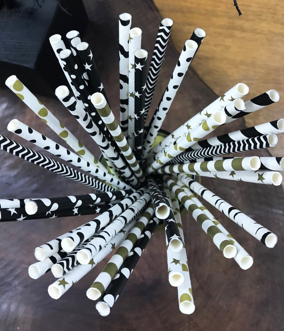 Paper Straws (instead of plastic straws!) Various designs - Healtholicious One-Stop Biohacking Health Shop